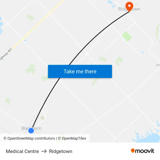 Medical Centre to Ridgetown map
