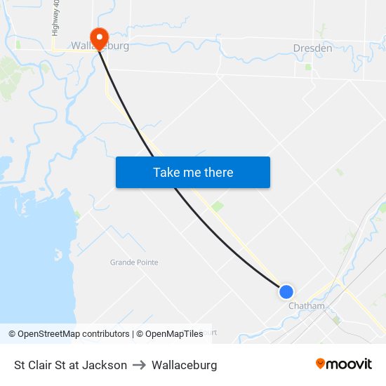 St Clair St at Jackson to Wallaceburg map