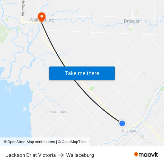 Jackson Dr at Victoria to Wallaceburg map