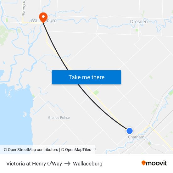 Victoria at Henry O'Way to Wallaceburg map