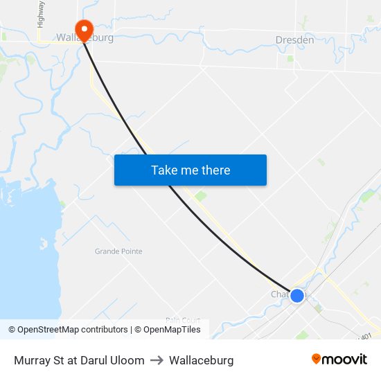 Murray St at Darul Uloom to Wallaceburg map