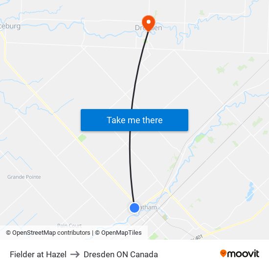 Fielder at Hazel to Dresden ON Canada map