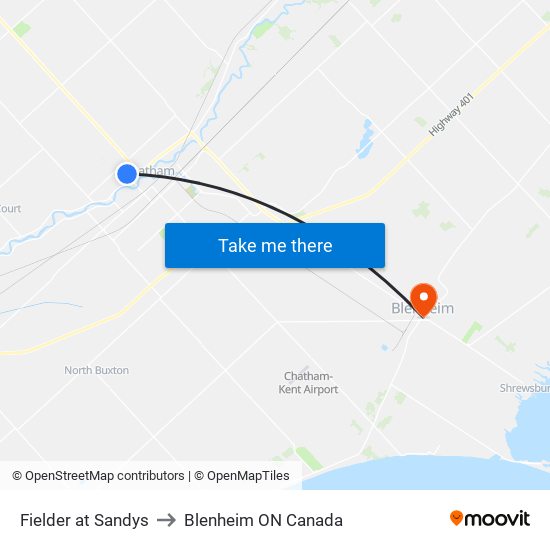 Fielder at  Sandys to Blenheim ON Canada map