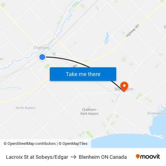 Lacroix St at Sobeys/Edgar to Blenheim ON Canada map