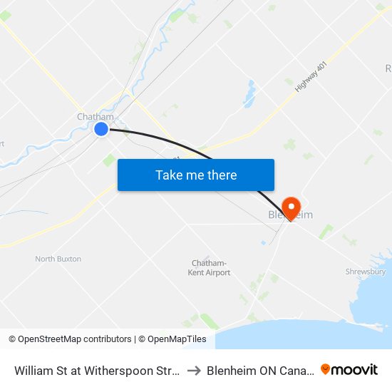 William St at Witherspoon Street to Blenheim ON Canada map