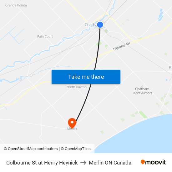 Colbourne St at Henry Heynick to Merlin ON Canada map