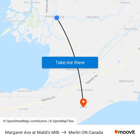 Margaret Ave at Maldi's Milk to Merlin ON Canada map