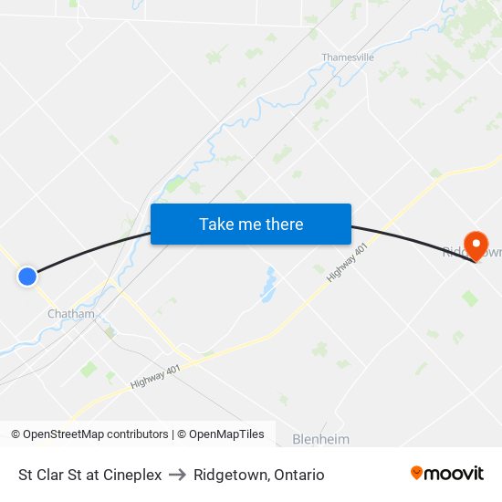 St Clar St at Cineplex to Ridgetown, Ontario map