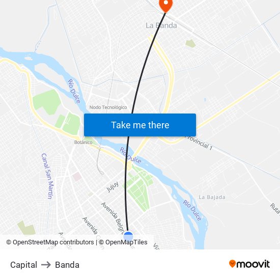 Capital to Banda map