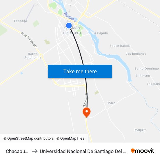 Chacabuco, 620 to Universidad Nacional De Santiago Del Estero Sede El Zanjon map