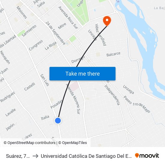 Suárez, 798 to Universidad Católica De Santiago Del Estero map