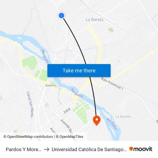 Pardos Y Morenos, 9 to Universidad Católica De Santiago Del Estero map