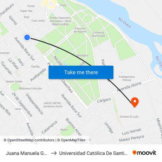 Juana Manuela Gorriti, 115 to Universidad Católica De Santiago Del Estero map