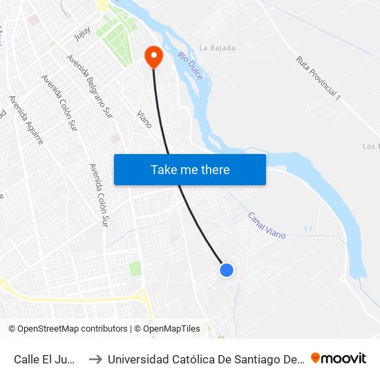 Calle El Jume, 5 to Universidad Católica De Santiago Del Estero map