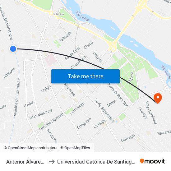 Antenor Álvarez, 1015 to Universidad Católica De Santiago Del Estero map