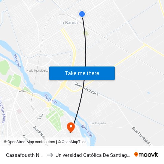 Cassafousth Norte, 59 to Universidad Católica De Santiago Del Estero map