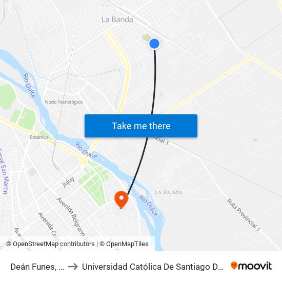 Deán Funes, 233 to Universidad Católica De Santiago Del Estero map