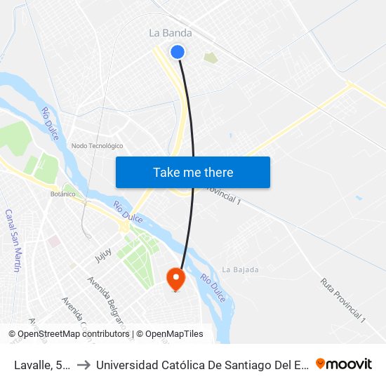 Lavalle, 530 to Universidad Católica De Santiago Del Estero map