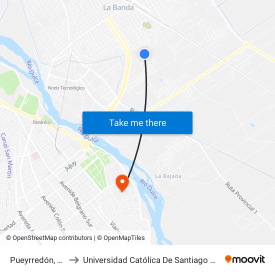 Pueyrredón, 1298 to Universidad Católica De Santiago Del Estero map