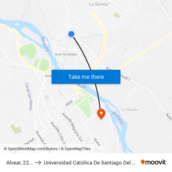 Alvear, 2244 to Universidad Católica De Santiago Del Estero map