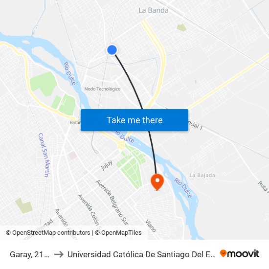 Garay, 2114 to Universidad Católica De Santiago Del Estero map