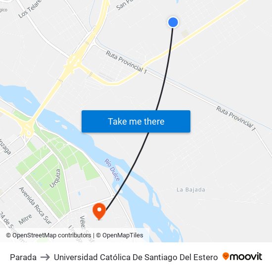 Parada to Universidad Católica De Santiago Del Estero map