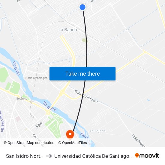 San Isidro Norte, 568 to Universidad Católica De Santiago Del Estero map