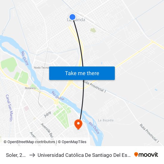 Soler, 275 to Universidad Católica De Santiago Del Estero map