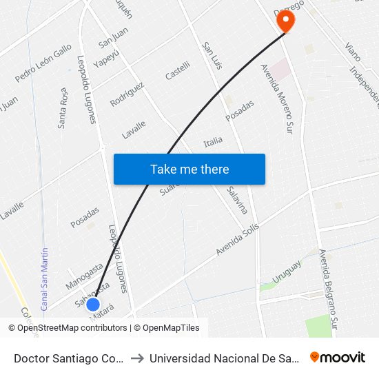 Doctor Santiago Corbalan, 2400 to Universidad Nacional De Santiago Del Estero map