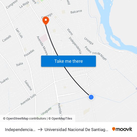 Independencia, 3485 to Universidad Nacional De Santiago Del Estero map