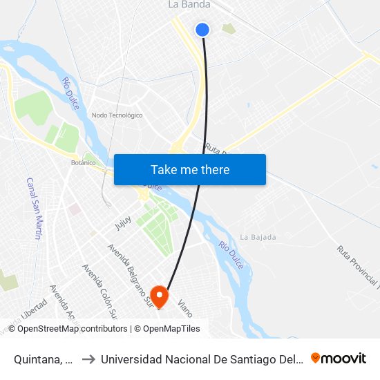 Quintana, 574 to Universidad Nacional De Santiago Del Estero map