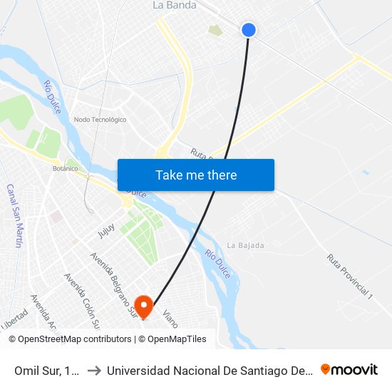 Omil Sur, 1484 to Universidad Nacional De Santiago Del Estero map