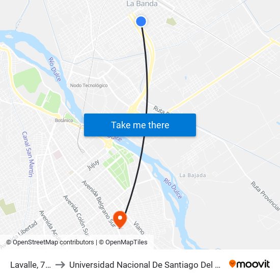 Lavalle, 734 to Universidad Nacional De Santiago Del Estero map