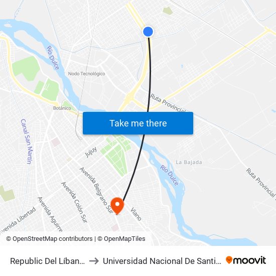 Republic Del Líbano Sur, 992 to Universidad Nacional De Santiago Del Estero map