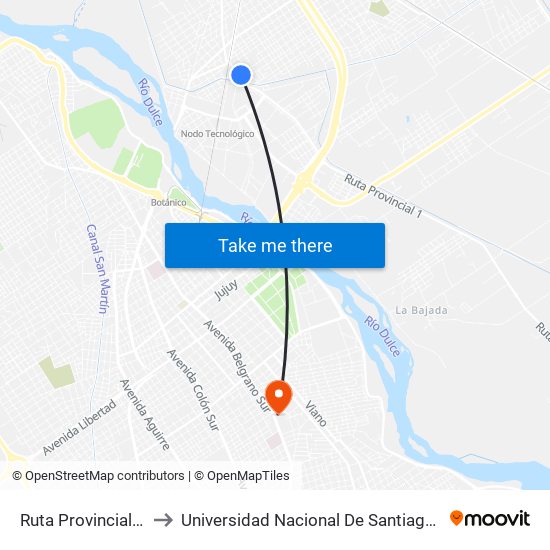 Ruta Provincial 1, 523 to Universidad Nacional De Santiago Del Estero map