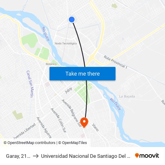 Garay, 2114 to Universidad Nacional De Santiago Del Estero map