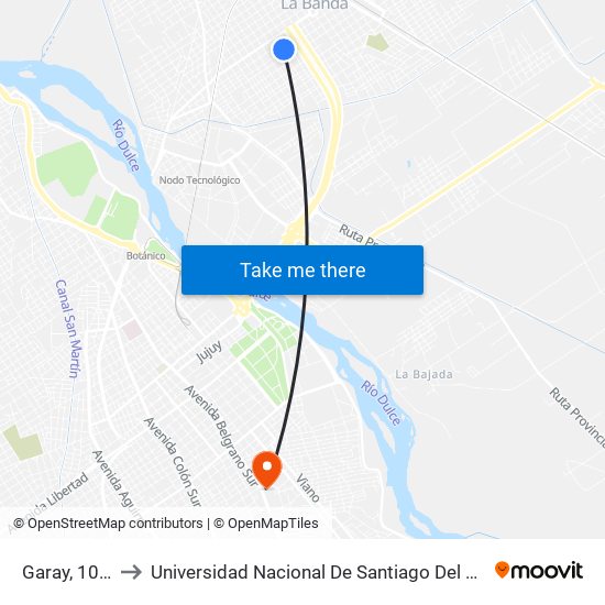 Garay, 1095 to Universidad Nacional De Santiago Del Estero map