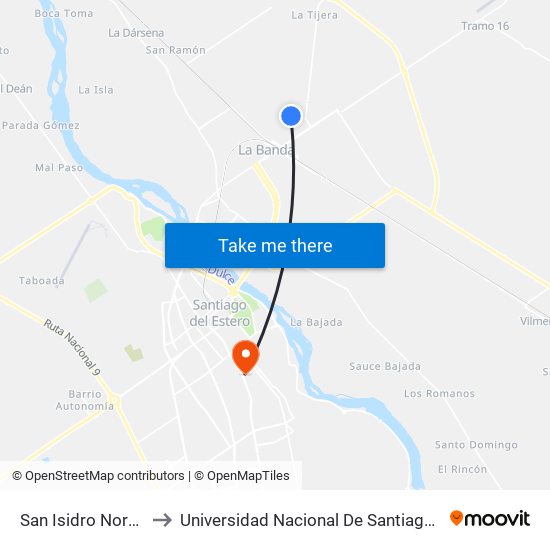 San Isidro Norte, 568 to Universidad Nacional De Santiago Del Estero map