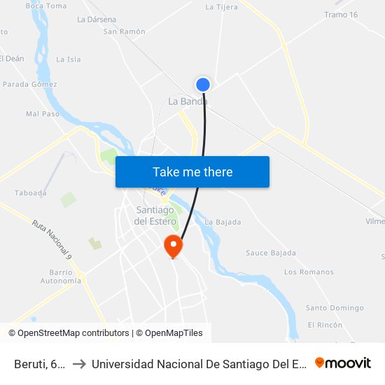 Beruti, 689 to Universidad Nacional De Santiago Del Estero map