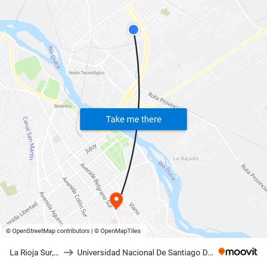 La Rioja Sur, 645 to Universidad Nacional De Santiago Del Estero map