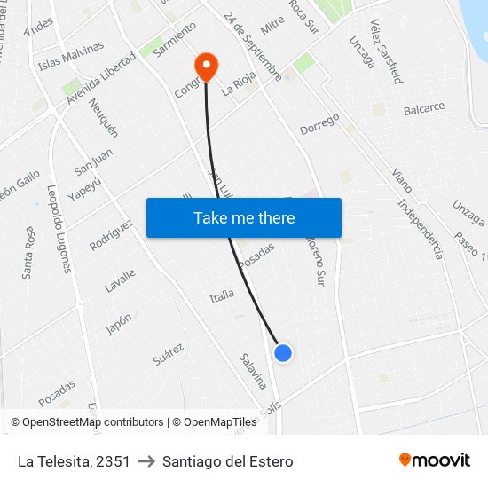 La Telesita, 2351 to Santiago del Estero map