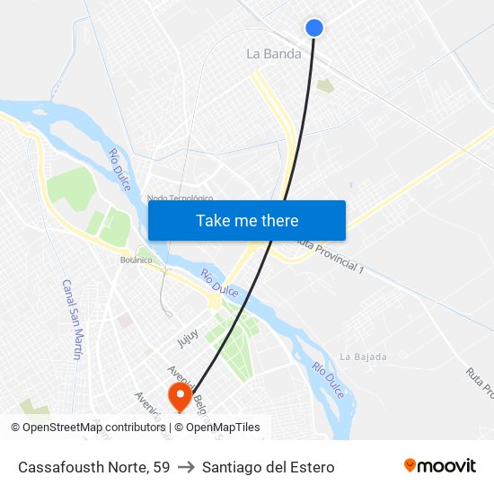 Cassafousth Norte, 59 to Santiago del Estero map