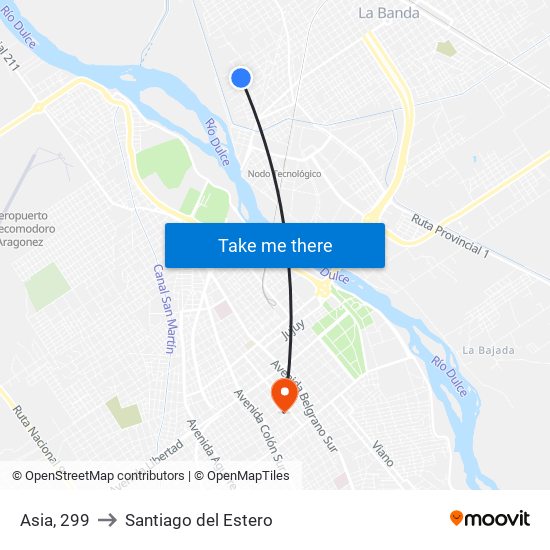 Asia, 299 to Santiago del Estero map