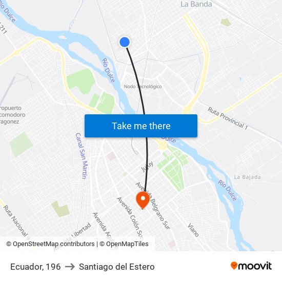 Ecuador, 196 to Santiago del Estero map