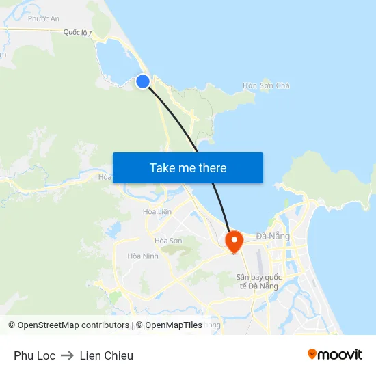 Phu Loc to Lien Chieu map