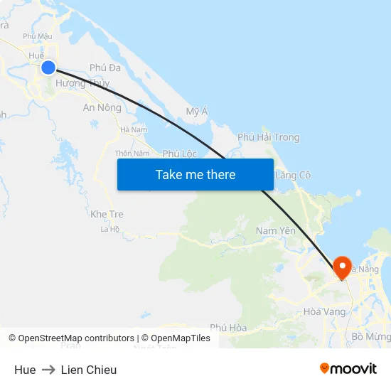 Hue to Lien Chieu map