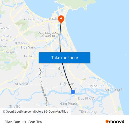 Dien Ban to Son Tra map