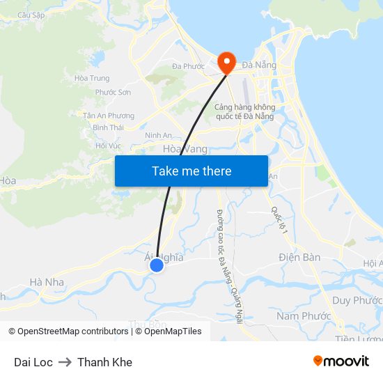Dai Loc to Thanh Khe map