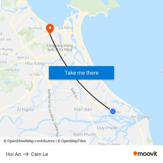 Hoi An to Cam Le map