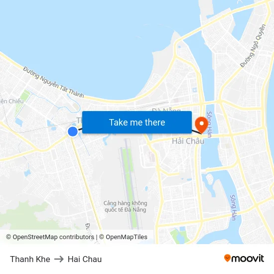 Thanh Khe to Hai Chau map